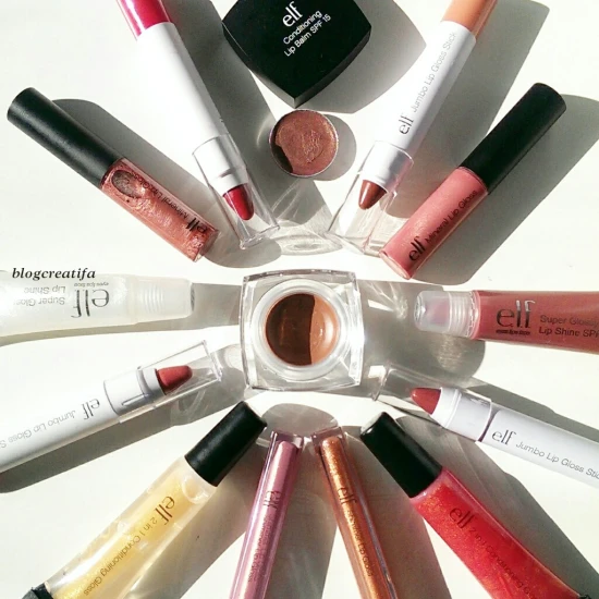 ELF lip gloss balm lipstick review swatches