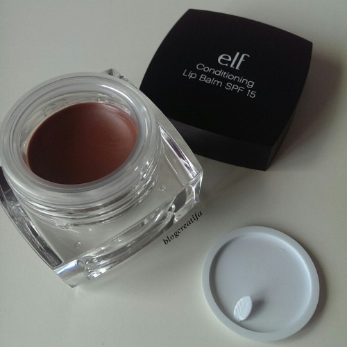 ELF studio conditioning lip balm gloss SPF Bombshell Brown review swatch swatches jar