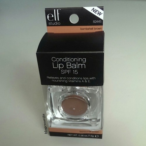 ELF studio conditioning lip balm gloss SPF Bombshell Brown review swatch swatches