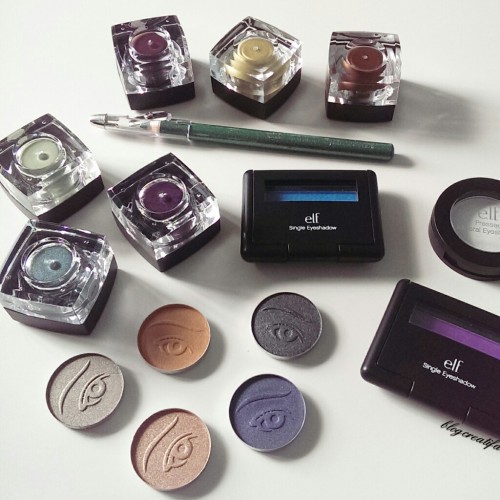 ELF studio eyeliner eyeshadow cream pigment mineral pressed shimmer matte review swatches